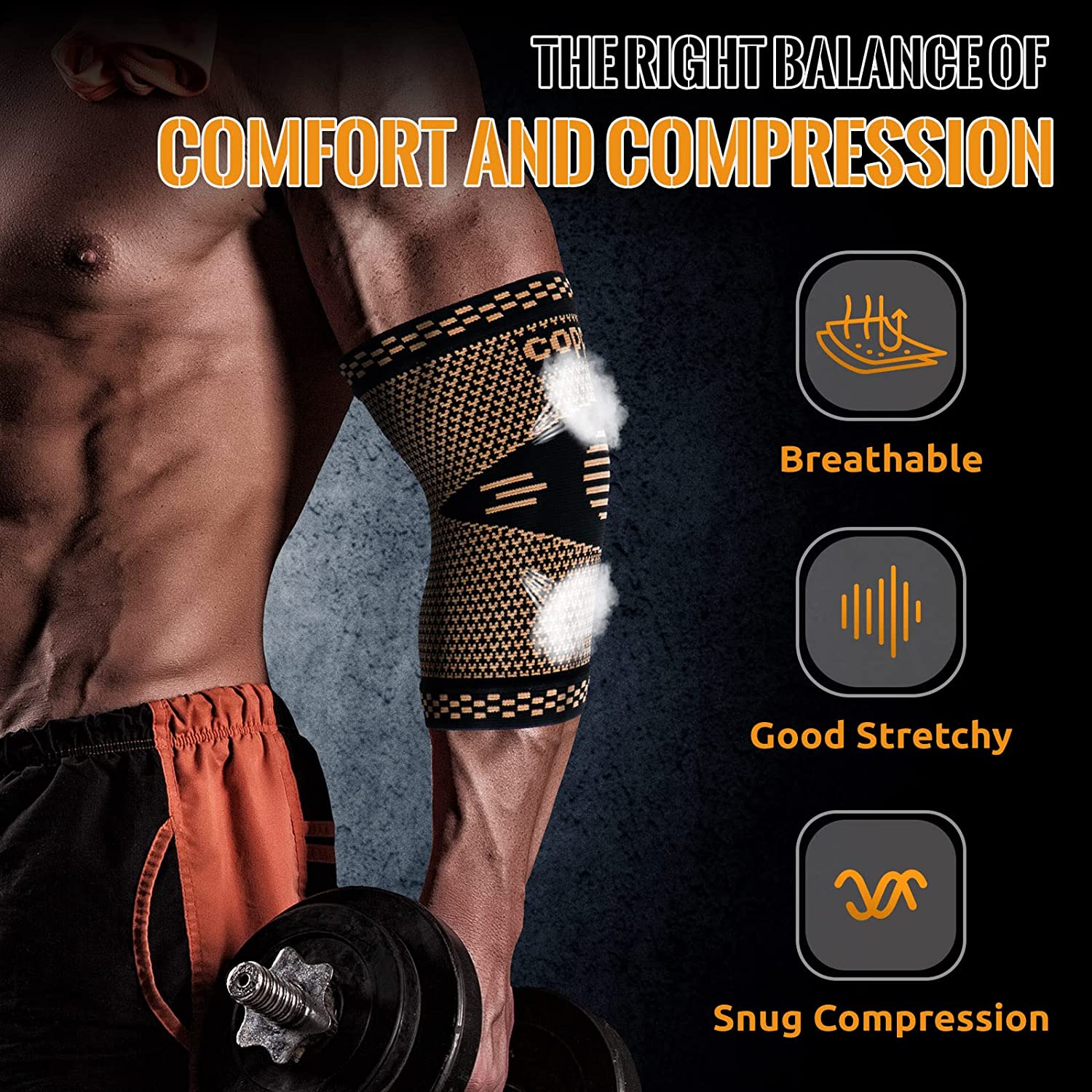 1PC miedziany rękaw kompresyjn – Tennis Elbow Brace recenzja i cena